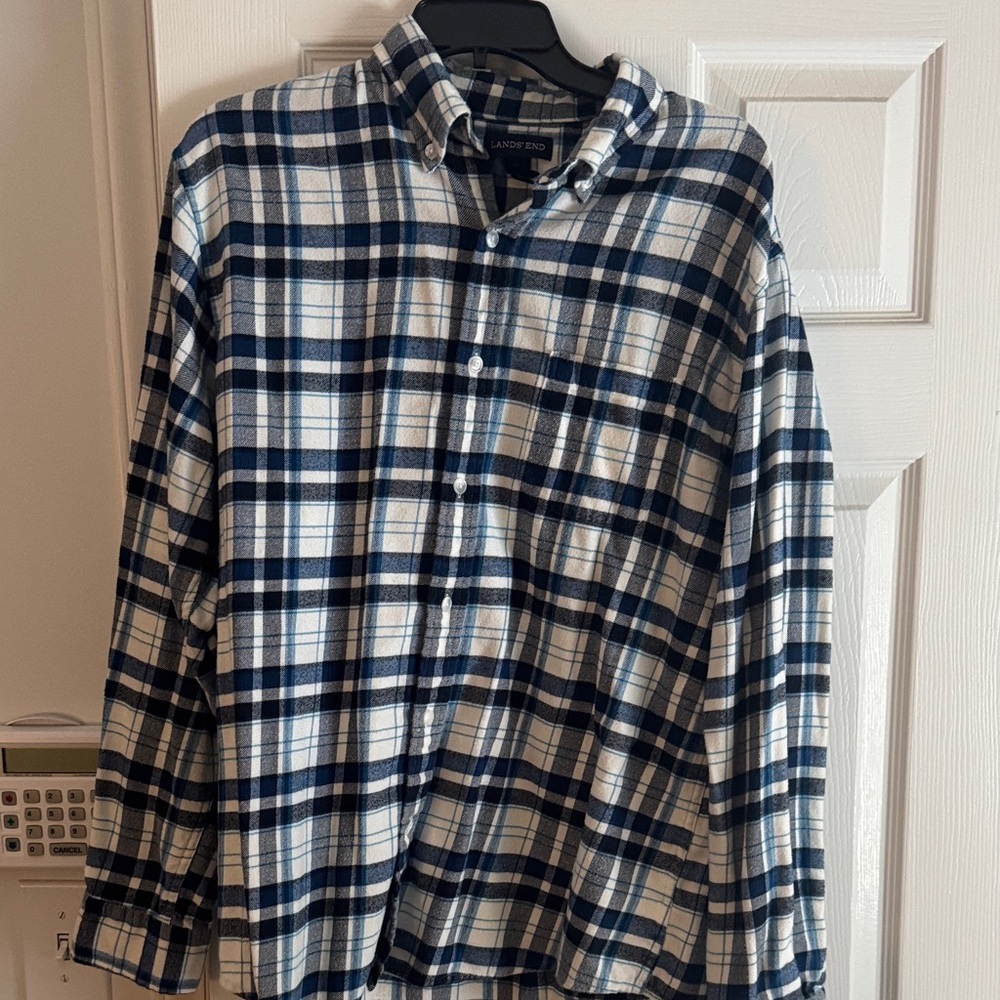 Lands' End Men's Warm Plaid Shirt Bundle Outdoors Plaid Shirts Gift for Man Set - Picture 3 of 10